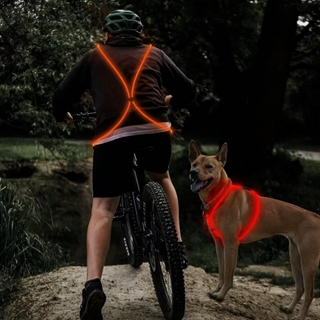 LED løbevest med lys til løbere og hunde – fås med flere lysfarver